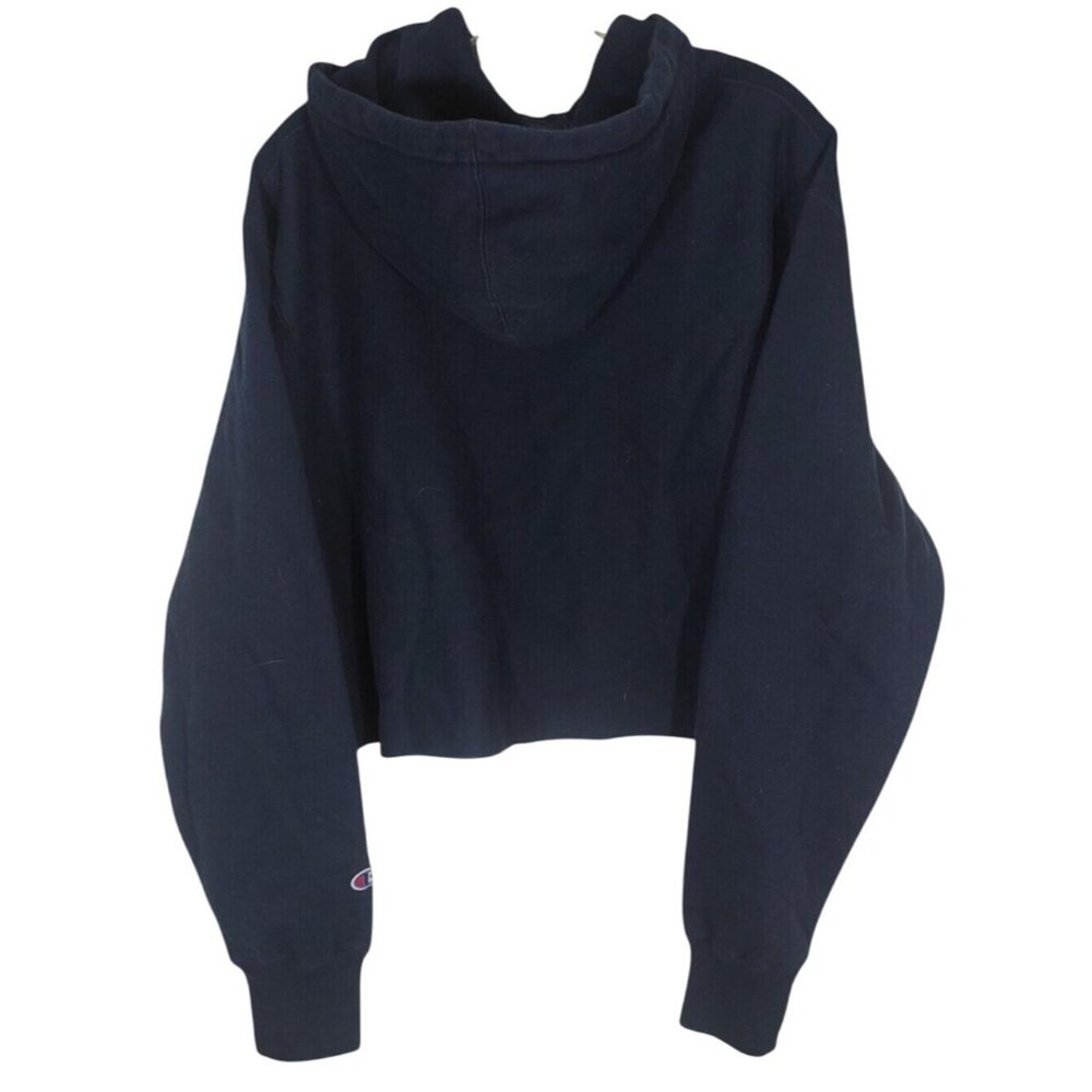 NWT Urban Outfitters Champion Cropped Hoodie L Blue Preppy Casual Reverse Weave - Picture 5 of 8